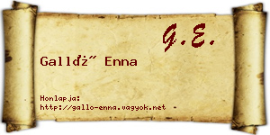 Galló Enna névjegykártya
